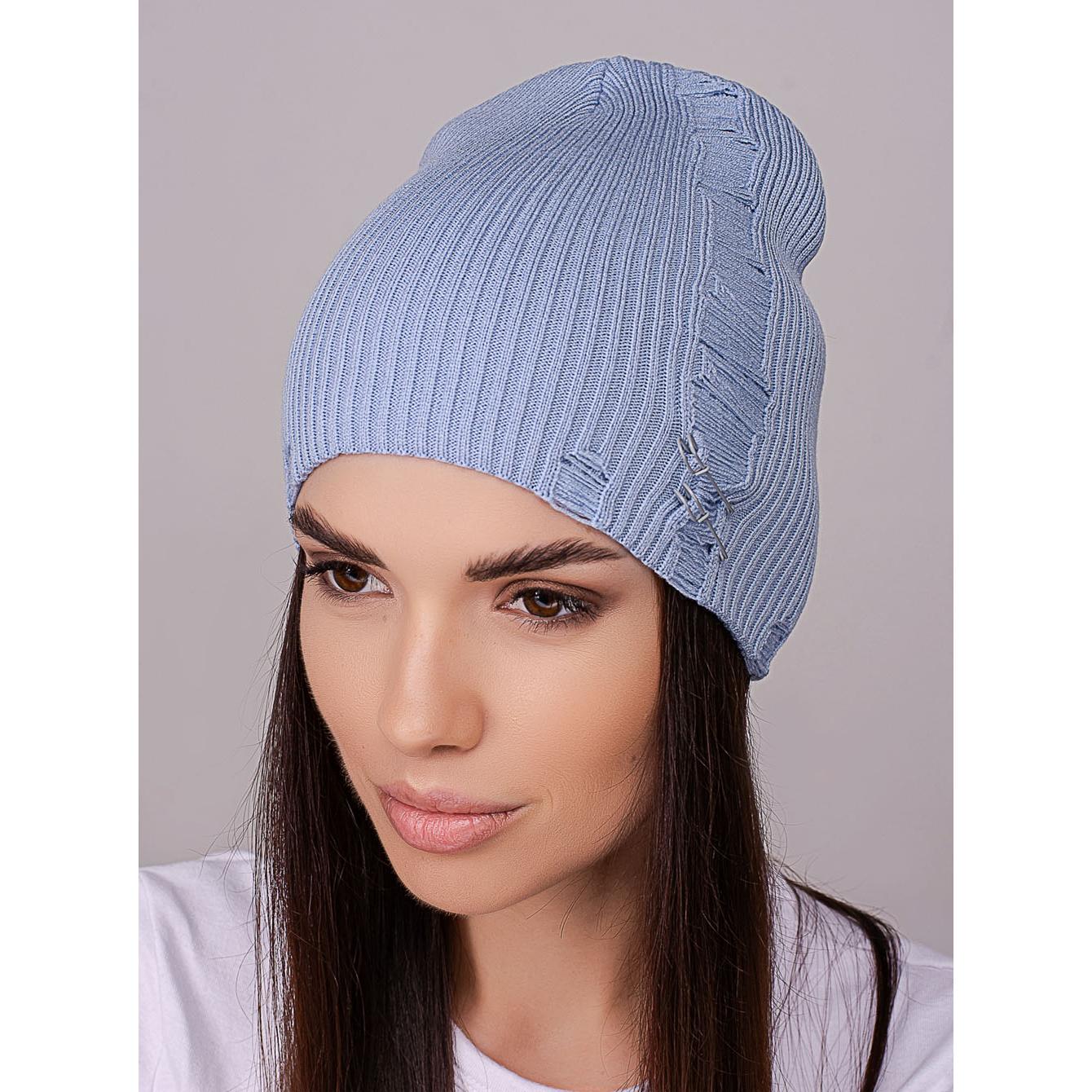 Шапка женская Leks ЧИКАГО без отворота двойная рваная со шпильками в рубчик one size Небесный (215424) - фото 1 Шапка женская Leks ЧИКАГО без отворота двойная рваная со шпильками в рубчик one size Небесный (215424) - фото 1