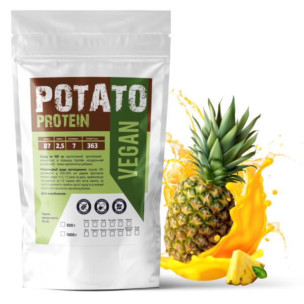 Протеин картофельный Vegan Ананас 87% белка на 33 порции 1 кг (21-125-ptp-an1)