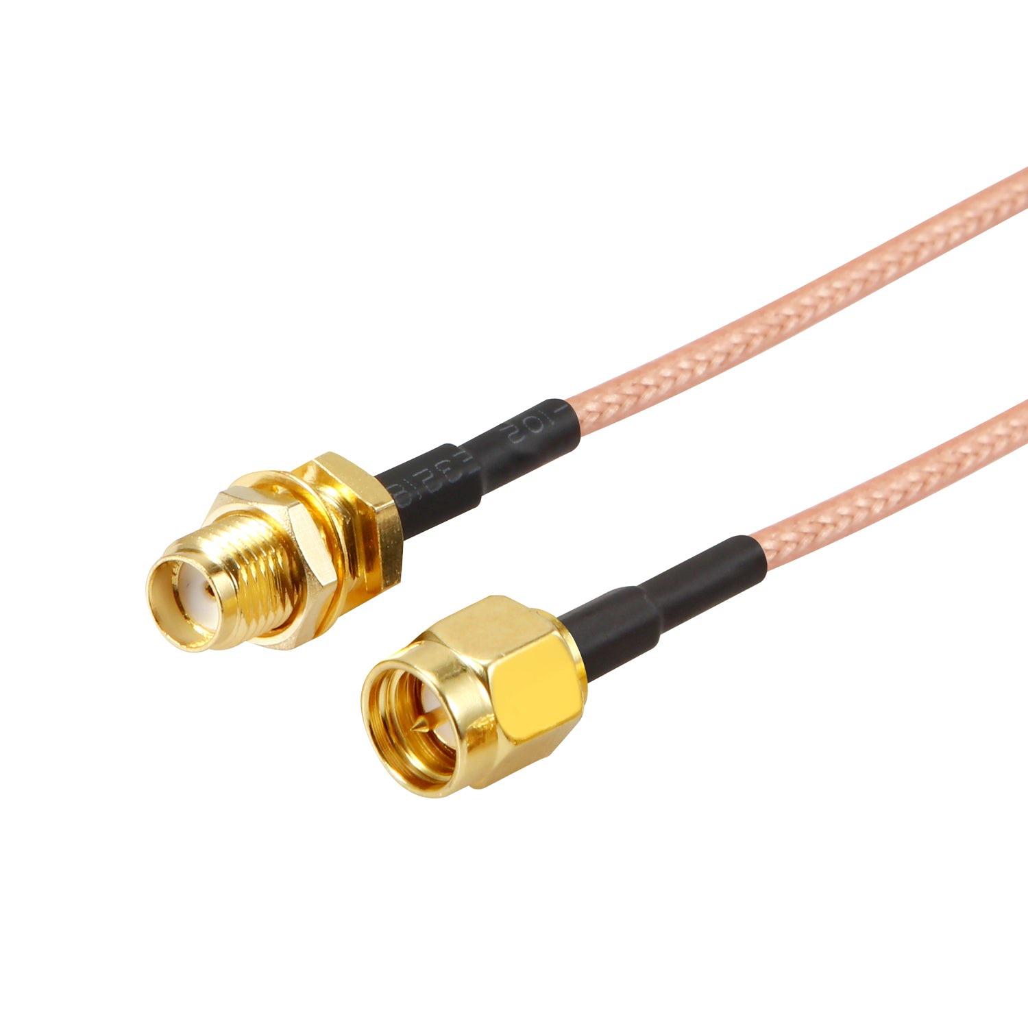Пигтейл для антенн FPV SMA-Male to SMA-Female прямой переходник с кабелем RG316 20 см (00-00029133)