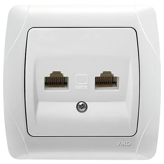 Розетка двойная компьютерная VIKO Carmen Белый