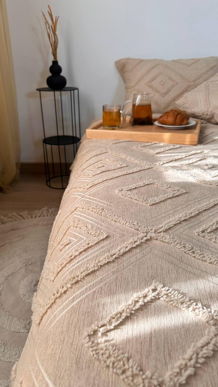Покрывало Скандинавский большой ромб 140х240 см Бежевый - фото 9 Покрывало Скандинавский большой ромб 140х240 см Бежевый - фото 9