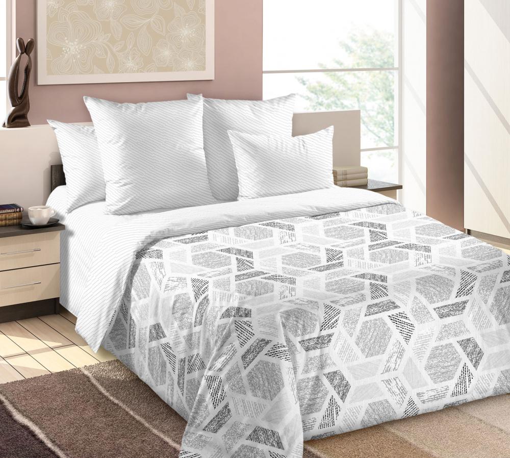 Комплект постельного белья Комфорт текстиль Перкаль Хай-тек 145x215 см Семейный с простынью на резинке 70x70 см ( КТ_pvu_4203_41_70x70 )