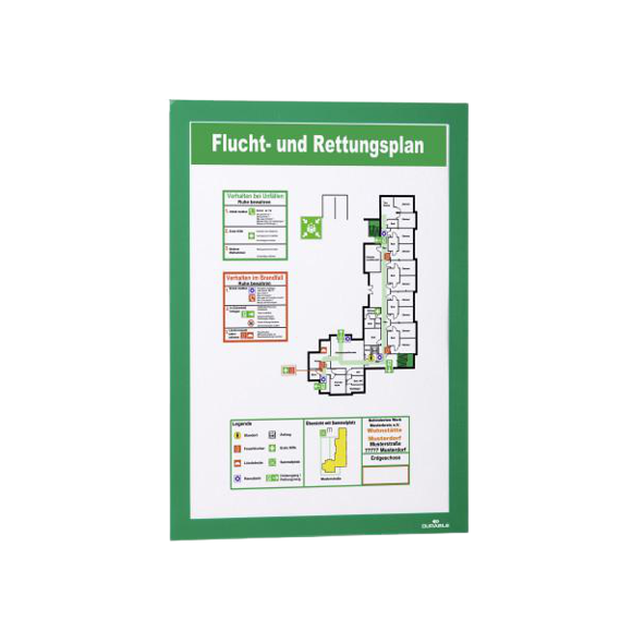 Рамка информационная DURABLE Duraframe A4 самоклеящаяся Зеленый (1338617366) - фото 2
