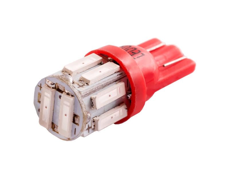 Автомобильная лампа светодиодная LEDUA T10-7020-10 SMD 12V Красный (1916)