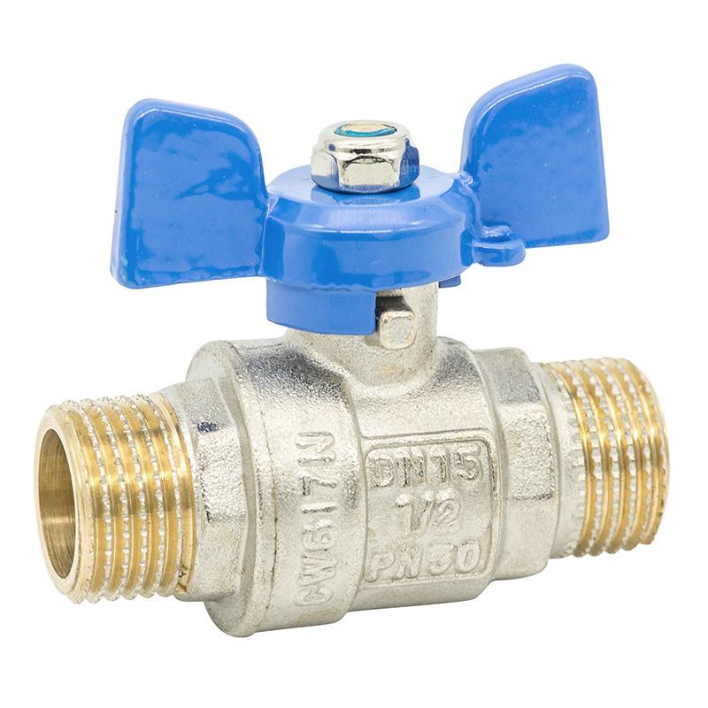 Кран шаровой Gross Optimal DN15 1/2" З-З для воды ручка бабочка Синий (007183)