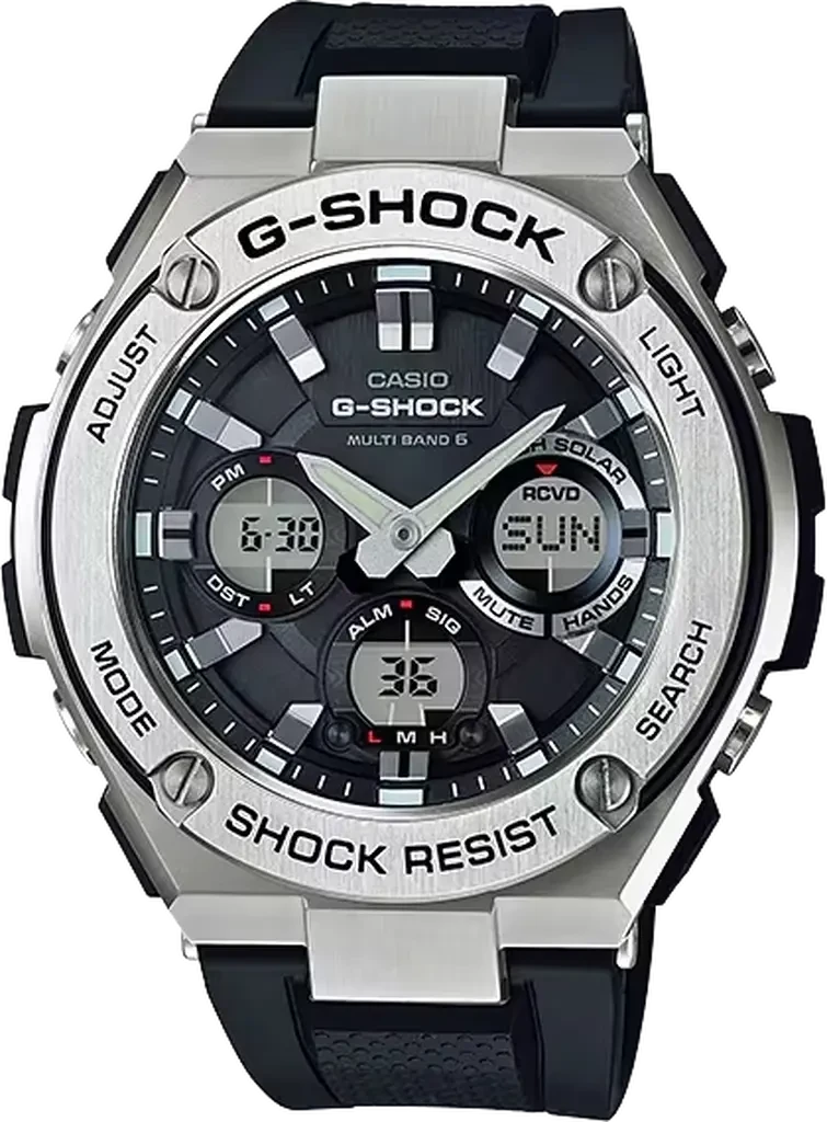 Наручные часы мужские Casio G-Shock GST-W110-1A ударопрочные на солнечной батарее с водозащитой 200 м/подсветкой Черный (3161124667)