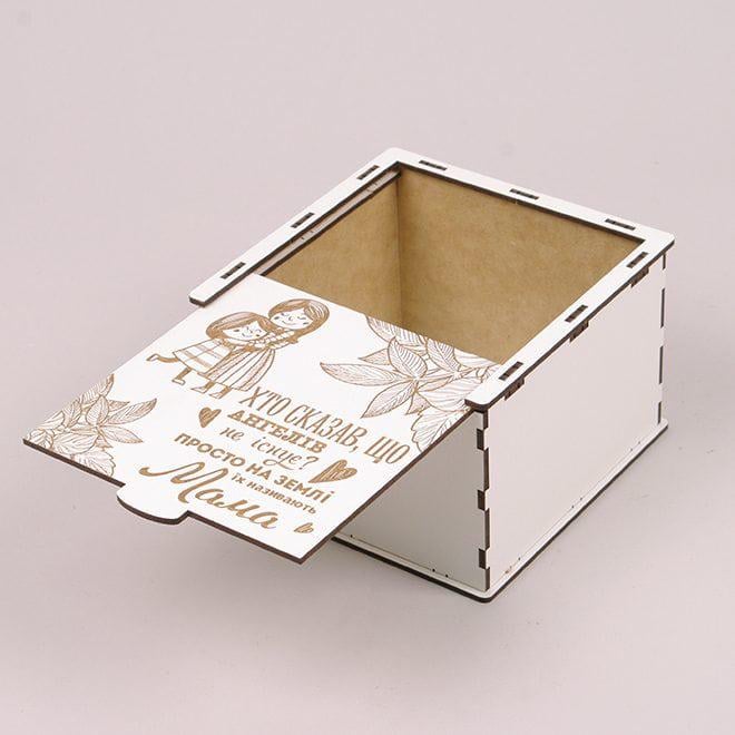 Коробка подарочная Flora "Хто сказав, що Ангелів не існує?" квадратная Белый (33282) - фото 3 Коробка подарочная Flora "Хто сказав, що Ангелів не існує?" квадратная Белый (33282) - фото 3