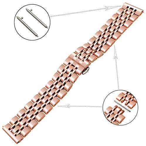 Ремешок стальной BeWatch 20мм для Samsung Galaxy Watch 42/3 41 мм/Active/Active 2 Розовое золото (1012438) - фото 2