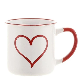 Чашка фарфоровая Сердце 300 мл Белый (B04-007)