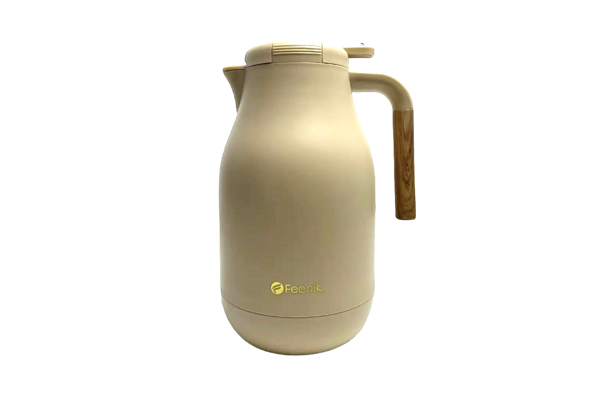 Термос-глаза Feenik QB-200 с ручкой под дерево бежевый (2-14-16495)