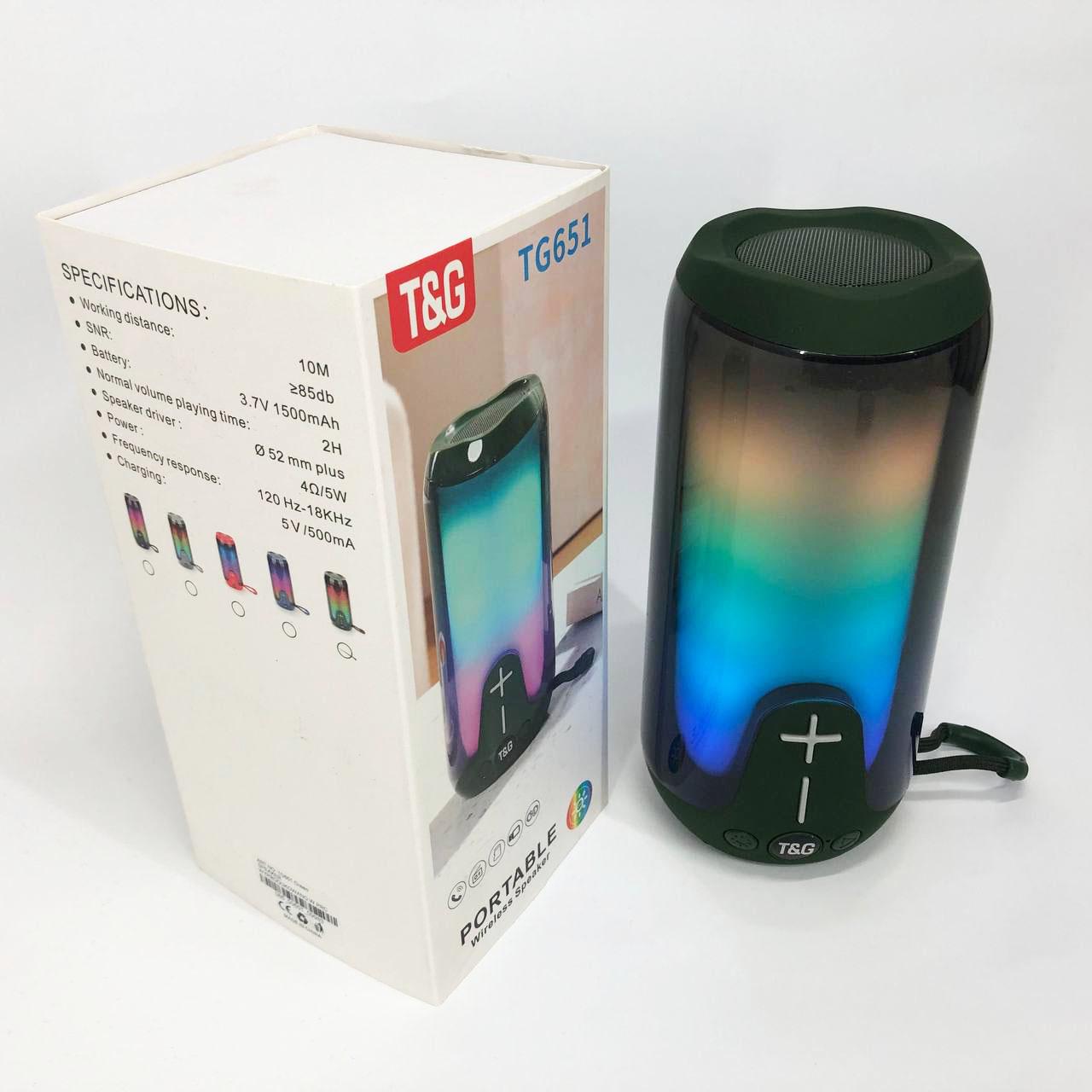 Колонка портативна з RGB підсвітком TG651 Зелений - фото 5 Колонка портативна з RGB підсвітком TG651 Зелений - фото 5