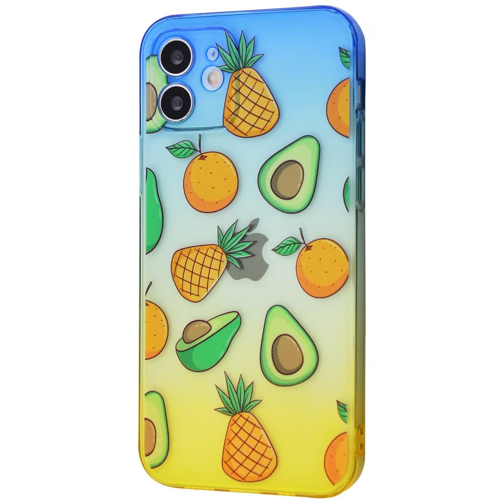 Чехол WAVE Sweet & Acid case TPU для iPhone 12 Blue/Yellow/Avocado с рисунком