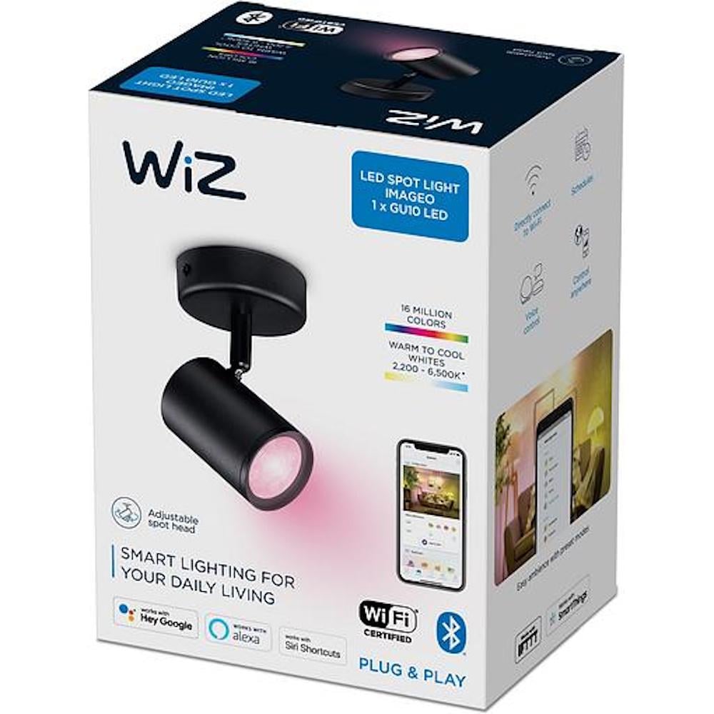 Умный светильник WiZ IMAGEO Spots накладной 1х5W 2200-6500K RGB Wi-Fi Черный (929002659001) - фото 2