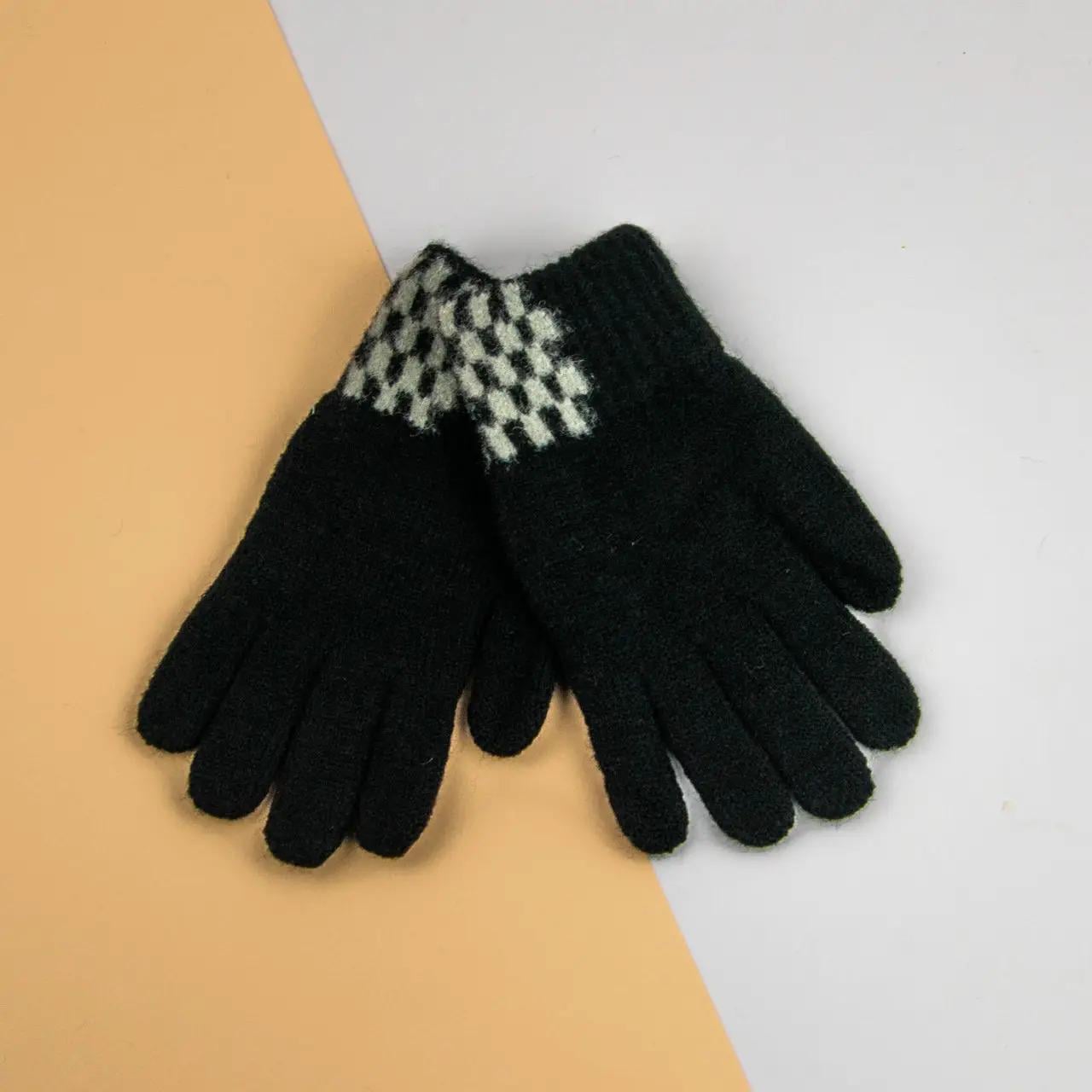 Перчатки зимние детские 8-12 лет р. 6 Черный (24-8-009)