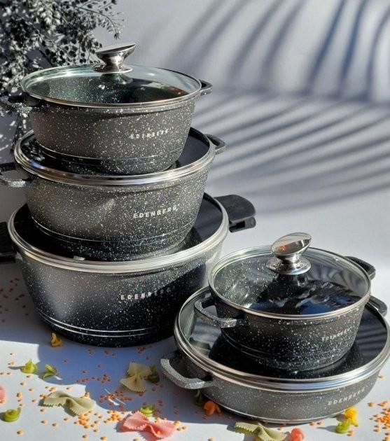 Набор посуды Edenberg 10 пр. из литого алюминия с мраморным покрытием (EB-12911) - фото 3 Набор посуды Edenberg 10 пр. из литого алюминия с мраморным покрытием (EB-12911) - фото 3