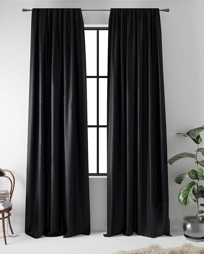 Черные шторы - 75 фото лучших идей для штор темного цвета в интерьере
