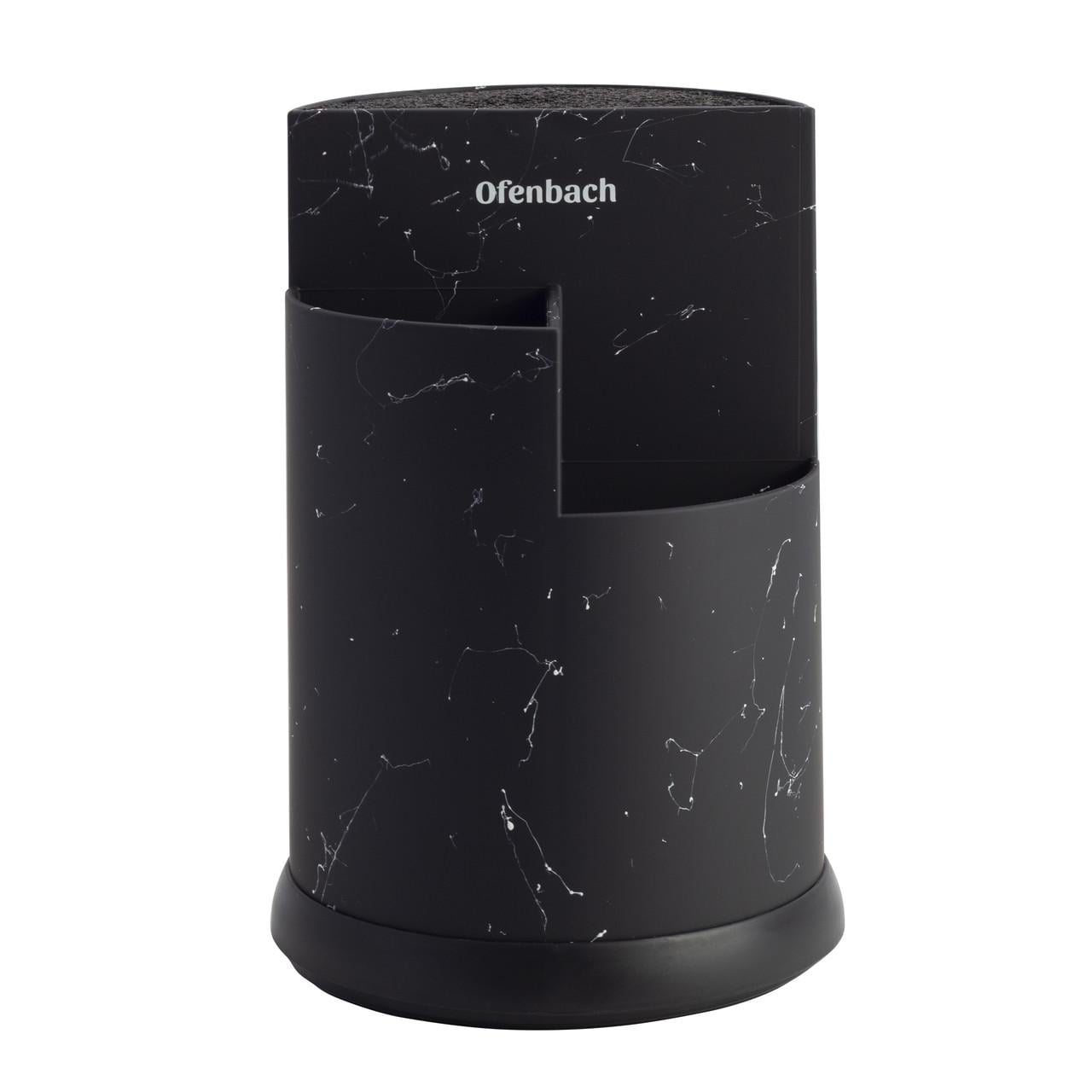 Подставка для ножей и кухонных принадлежностей Ofenbach КМ-100206 из пластика 16,3х23,8 см Черный мрамор (150-84-100206)
