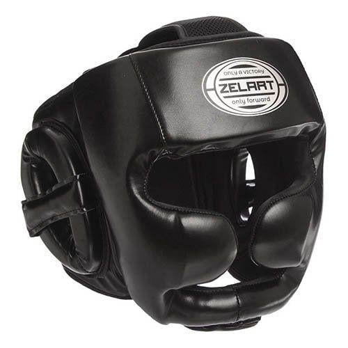 Шлем боксерский Zelart BO-1367 с полной защитой XL Черный/Серебряный (37363091)