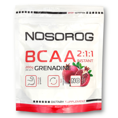 Аминокислота Nosorog Nutrition BCAA 2:1:1 Instant Гренадин 200 г (10018-05)