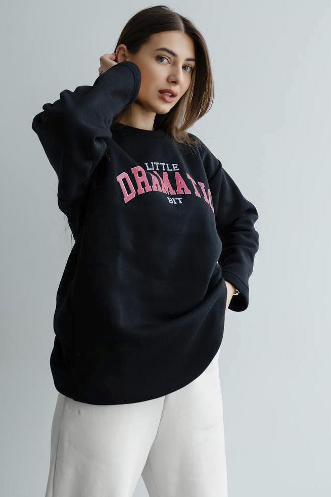 Світшот жіночий на флісі S-L Чорний (189071) - фото 2 Світшот жіночий на флісі S-L Чорний (189071) - фото 2