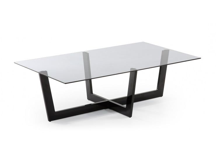 Кофейный стол La Forma PLUM металл тонированное стекло 120х70 см Черный/Серый (C337C03)