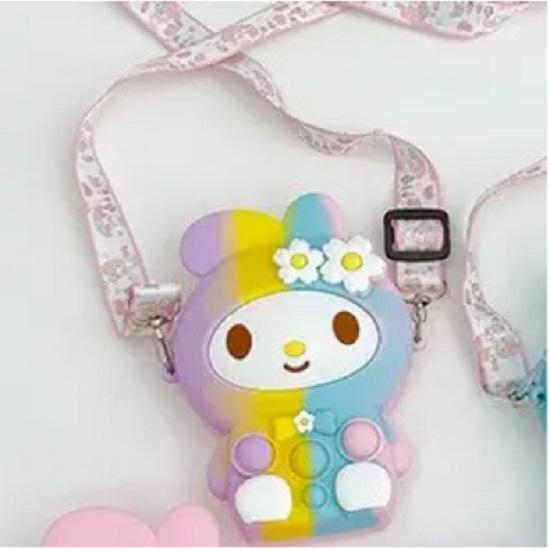 Сумка детская Зайчик с поп-итом силиконовая Разноцветный (A_11015)