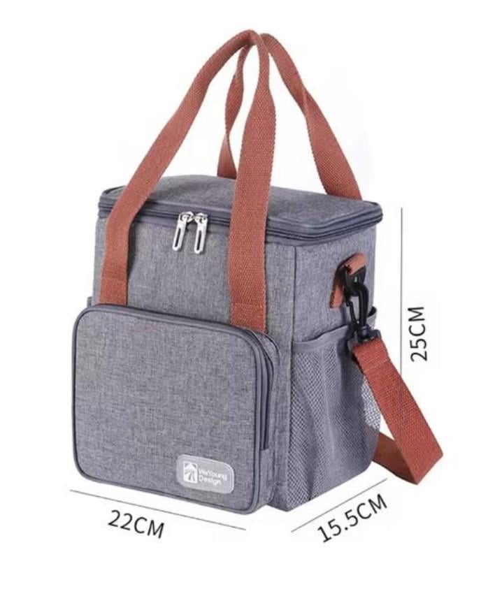 Сумка-холодильник на 1 отделение с ручкой через плечо 25х22х15 см 8 л Серый (1205) - фото 2 Сумка-холодильник на 1 отделение с ручкой через плечо 25х22х15 см 8 л Серый (1205) - фото 2