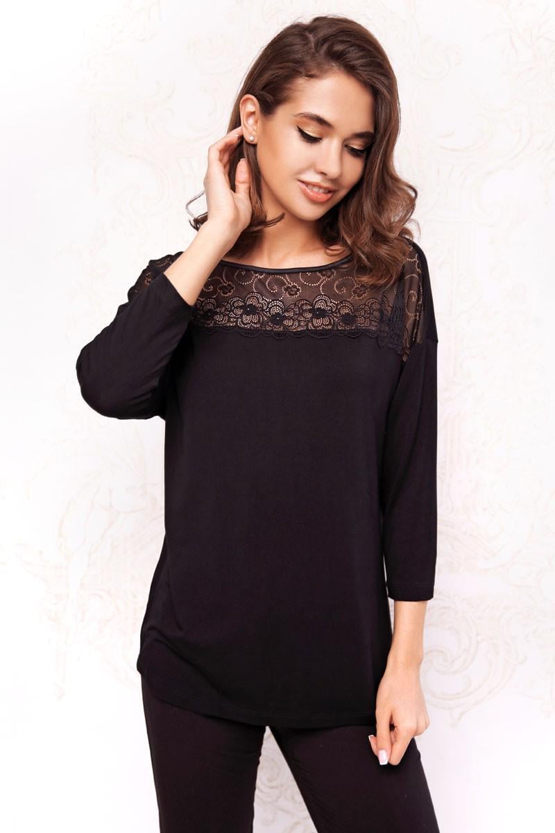 Блуза Anabel Arto р. 48/XL Черный (64467) - фото 3 Блуза Anabel Arto р. 48/XL Черный (64467) - фото 3