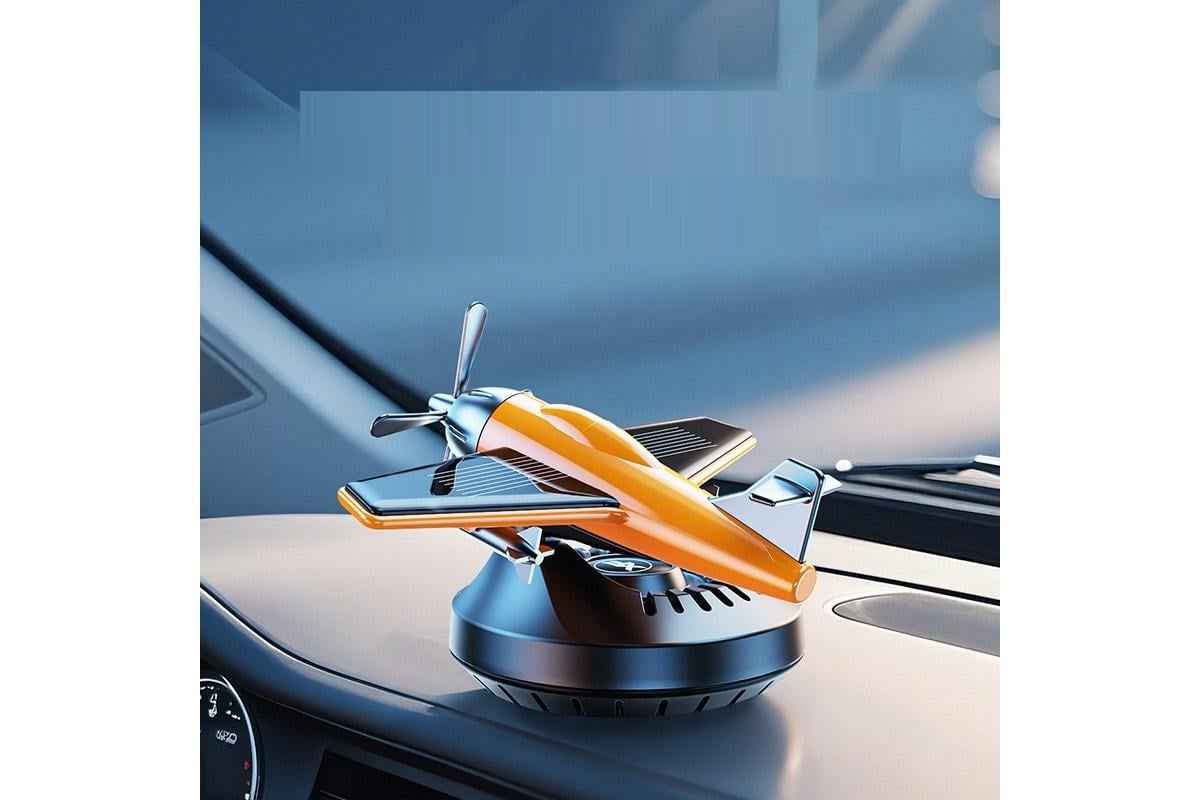 Ароматизатор Самолет автомобильный с вращающимся пропеллером на солнечной панели Vert-12 (17383)