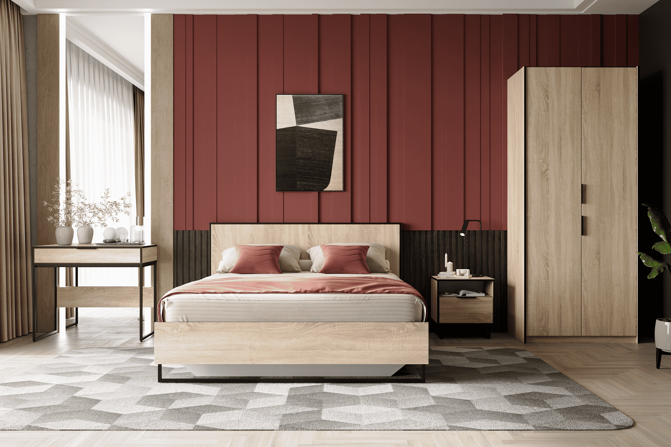 Туалетный косметический столик Moreli F-0009 с ящиком на металлических ножках Дуб Сонома (F-0009-sonoma)