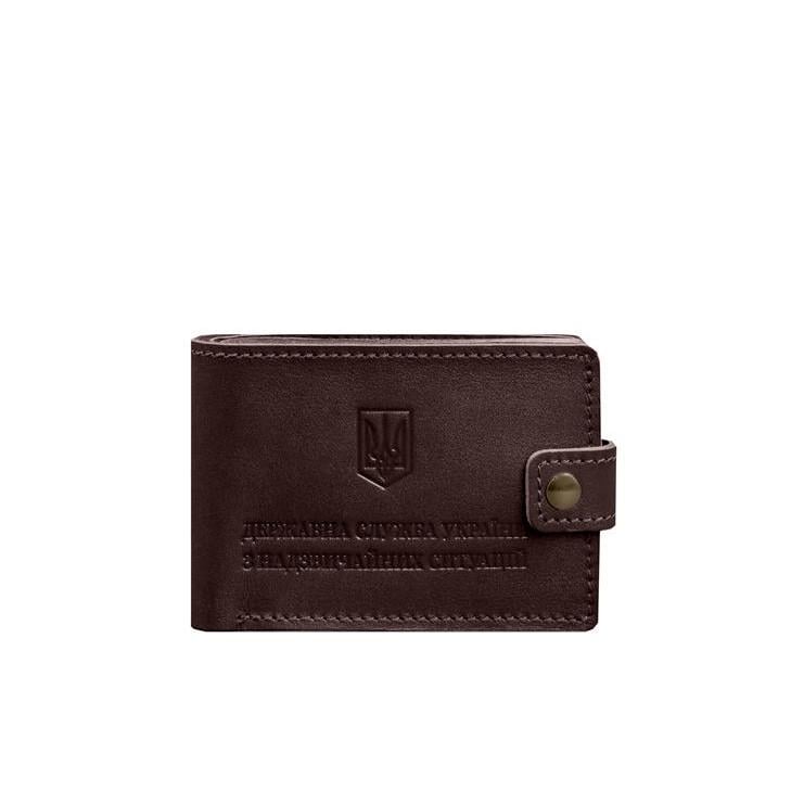 Обкладинка-портмоне шкіряна на посвідчення ДСНС Бордовий (A-028671)