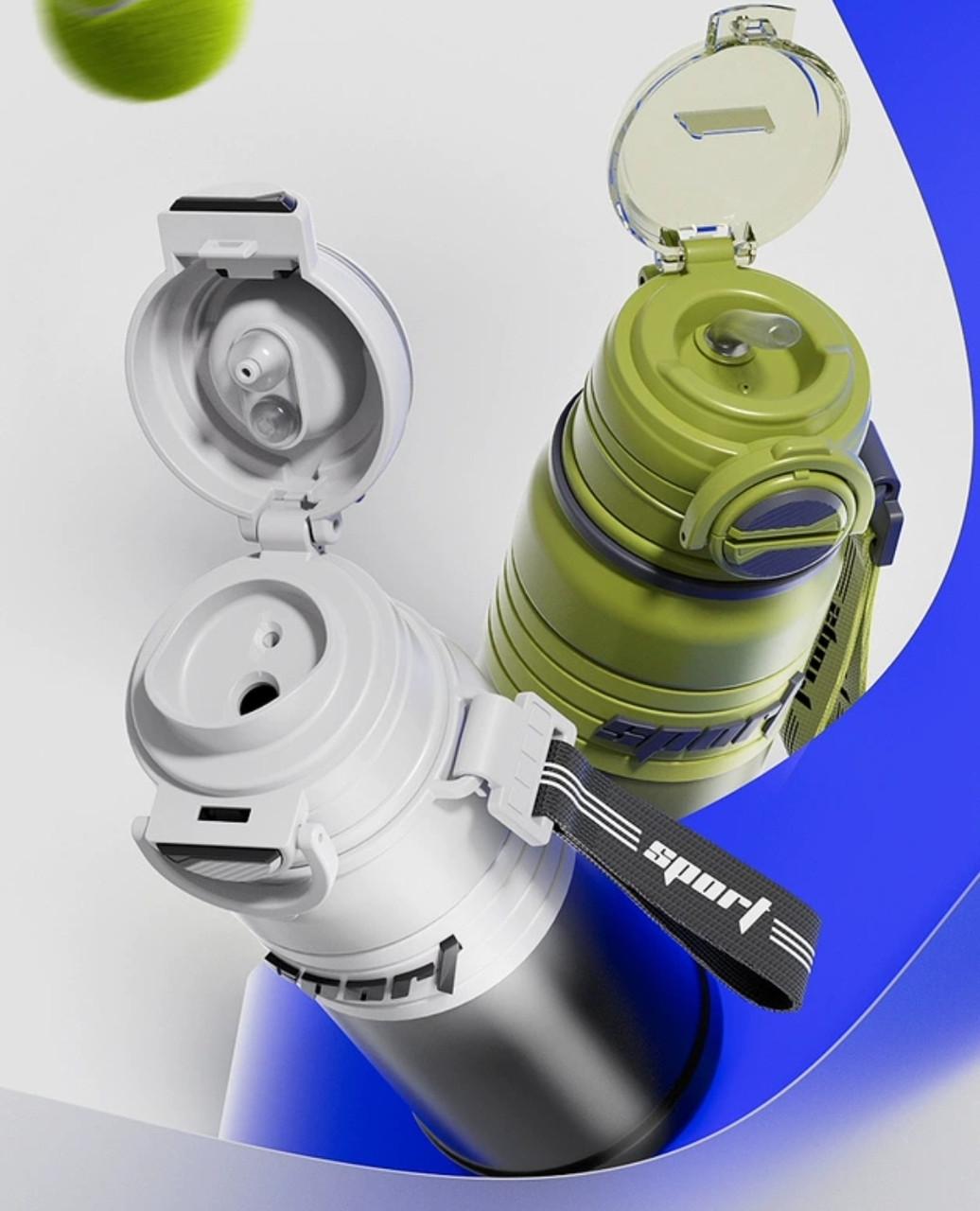 Термопляшка з подвійним ковпачком GRAFFITI CUP 680 мл Білий з чорним (2600786802) - фото 4