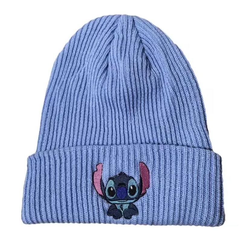 Шапка вязаная теплая детская Disney Stitch Синий