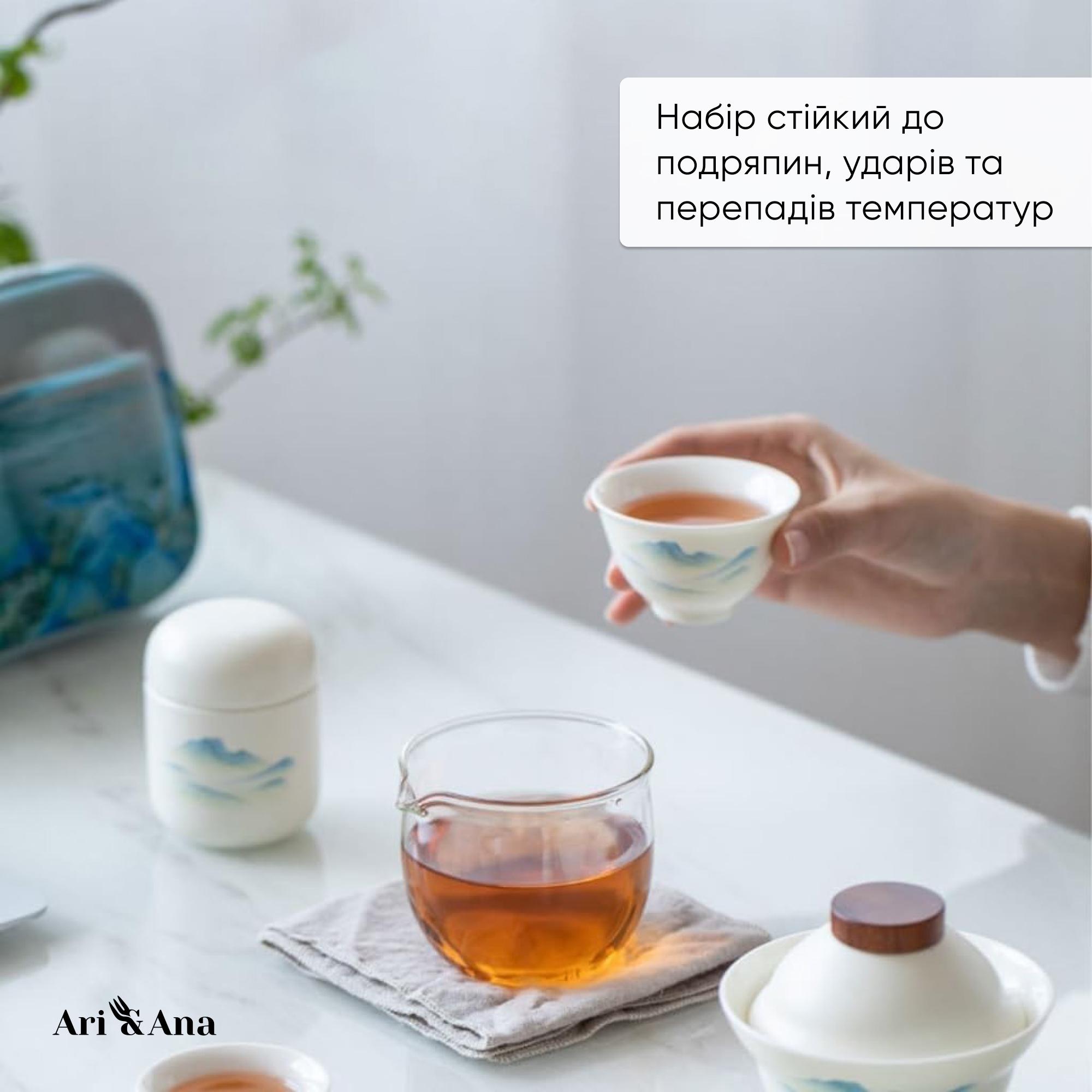 Набор портативный чай в футляре гайвань/чахай/чашки и контейнер для чая керамика (11111123) - фото 8 Набор портативный чай в футляре гайвань/чахай/чашки и контейнер для чая керамика (11111123) - фото 8