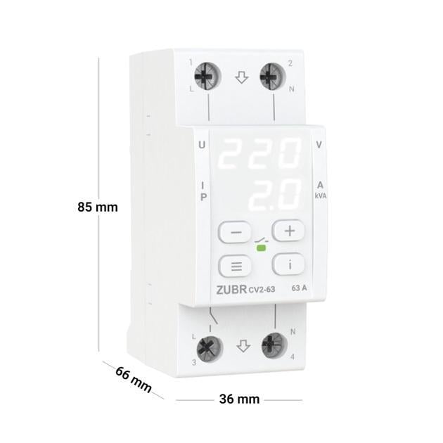 Реле напряжения ZUBR CV2-63 (18003767) - фото 2 Реле напряжения ZUBR CV2-63 (18003767) - фото 2