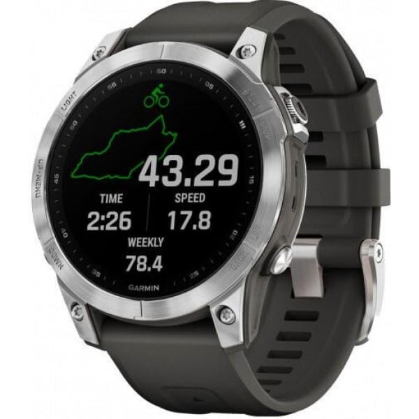Смарт-годинник Garmin Fenix 7 Silver with Graphite Band (010-02540-00/01)