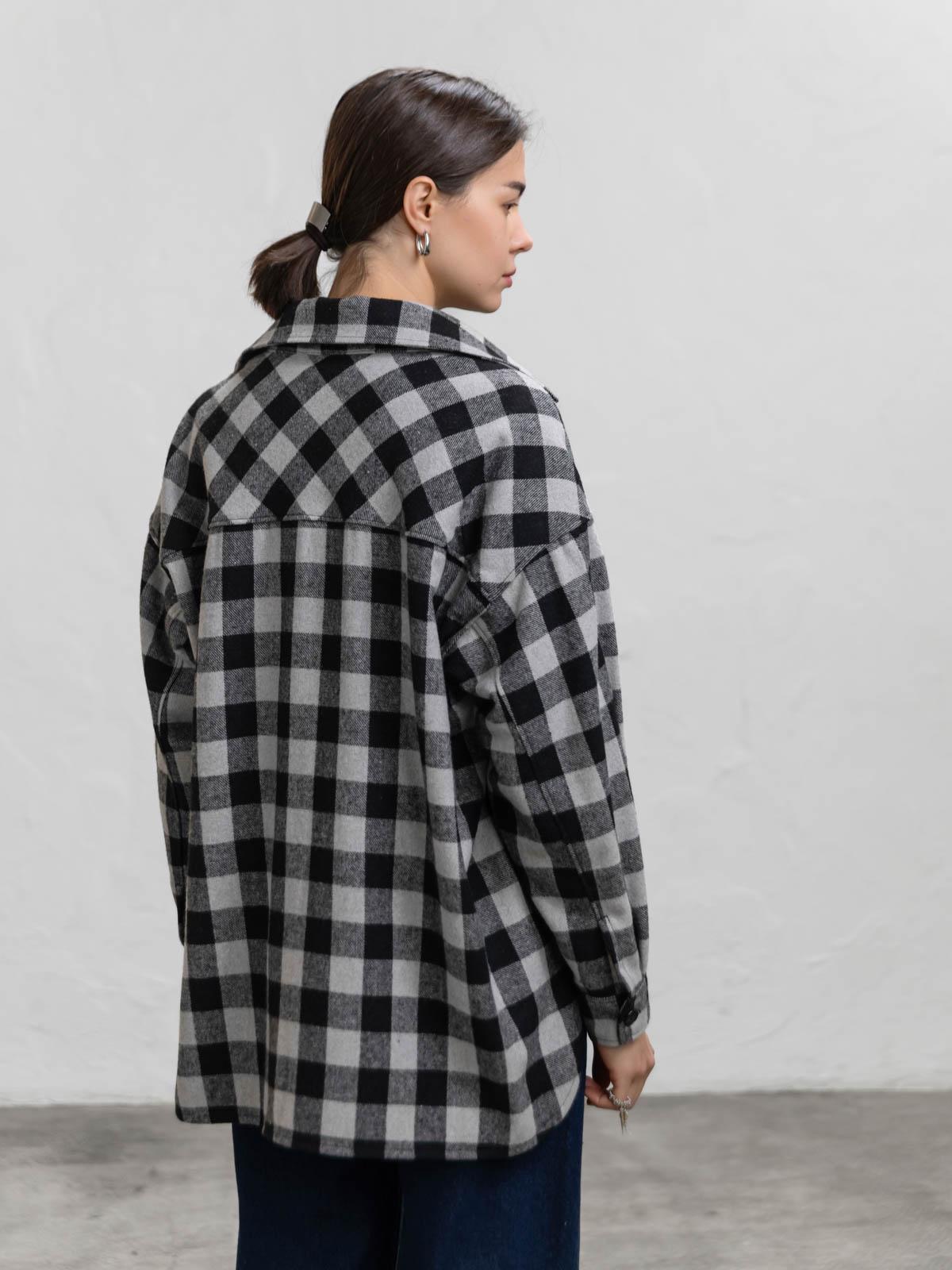 Сорочка жіноча байкова в клітинку FROMUS L Чорний (9513-2) - фото 6 Сорочка жіноча байкова в клітинку FROMUS L Чорний (9513-2) - фото 6