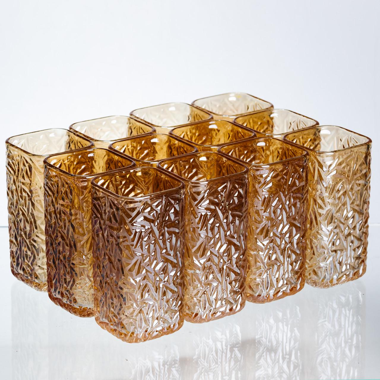 Набор стаканов для напитков Matrix Glass 12 шт. по 245 мл Коричневый (HP-17-48)