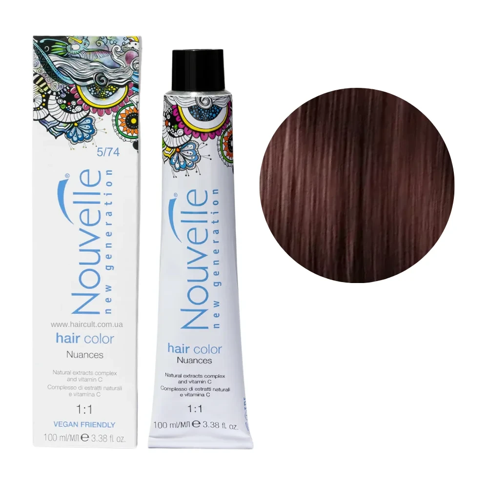Краска для волос Nouvelle Hair Color 5/74 Палисандровое дерево 100 мл