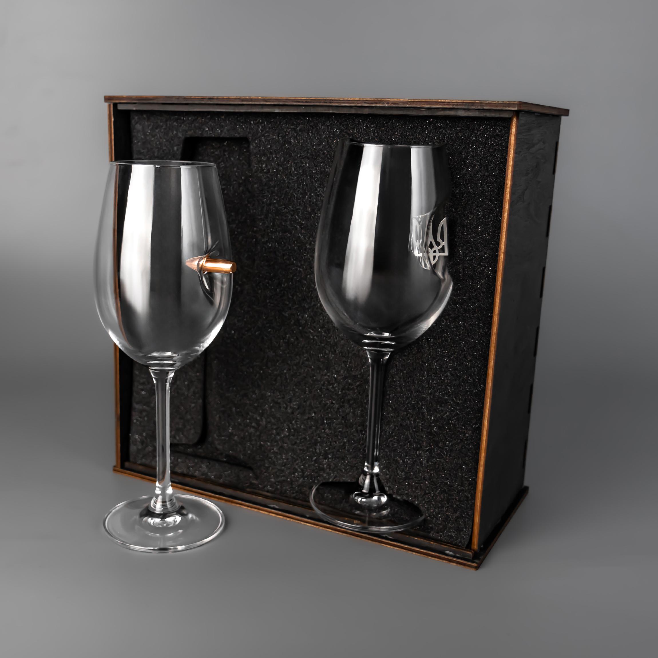 Бокалы для вина с пулей и гербом VSKLO 350 мл 2 шт. - фото 3 Бокалы для вина с пулей и гербом VSKLO 350 мл 2 шт. - фото 3