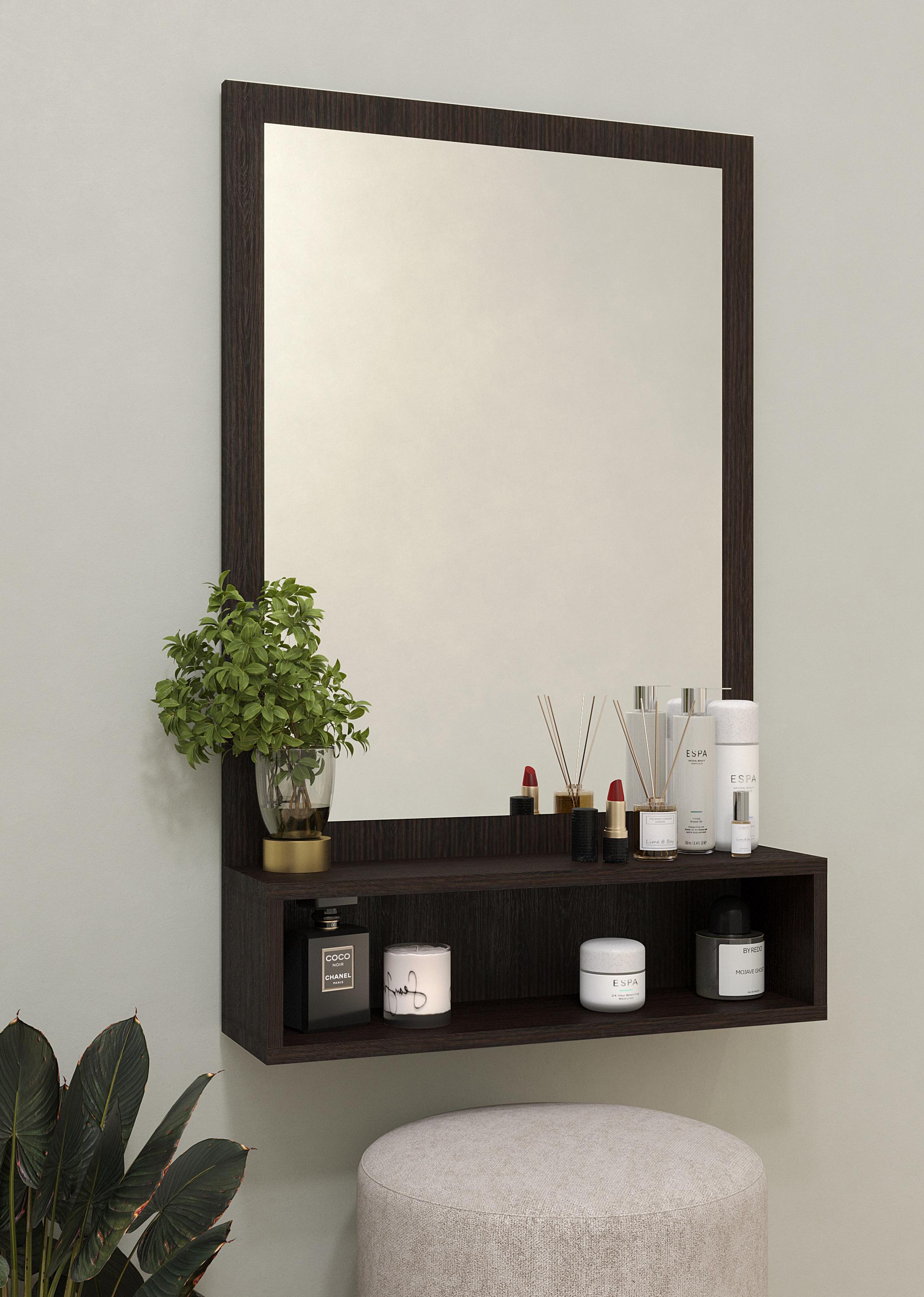 Зеркало с полочкой Nt-1 600x950x166 мм Венге темный