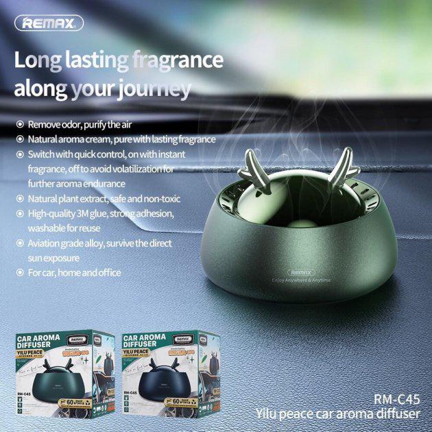 Ароматизатор Remax RM-C45 Yilu Peace Car Aroma Diffuser алюміній Green - фото 5