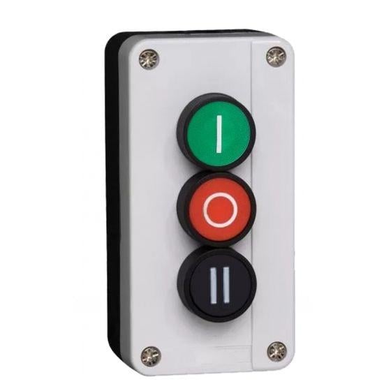 Пост трехместный CHINT NP2-B339 Старт1-Стоп-Старт2 4.5А 230V 2NO+1NC IP40 (573944)