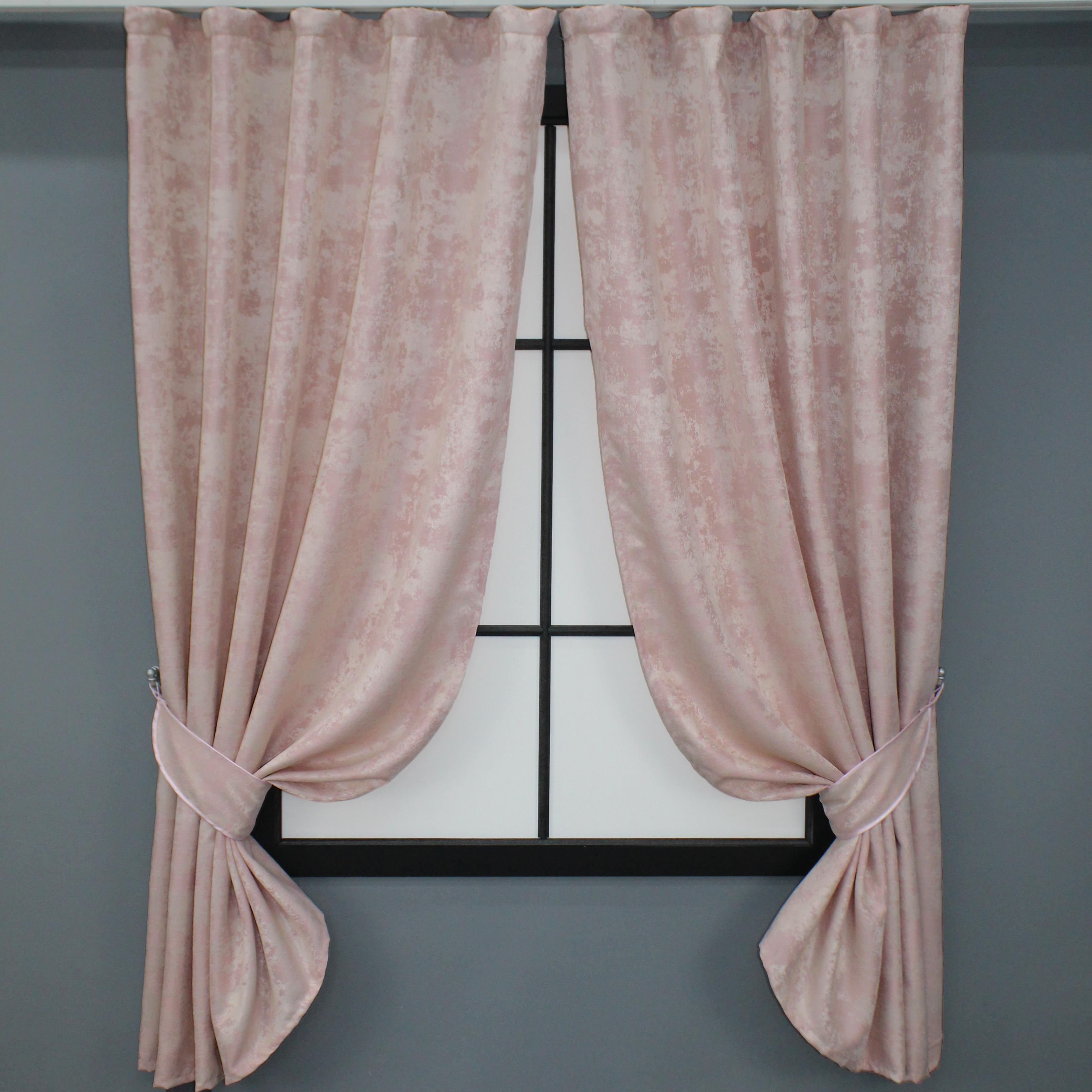 Комплект штор VR-Textil Sultan YL №1370ш жакард 130х170 см 2 шт. Блідо-рожевий (35-0090) - фото 1 Комплект штор VR-Textil Sultan YL №1370ш жакард 130х170 см 2 шт. Блідо-рожевий (35-0090) - фото 1