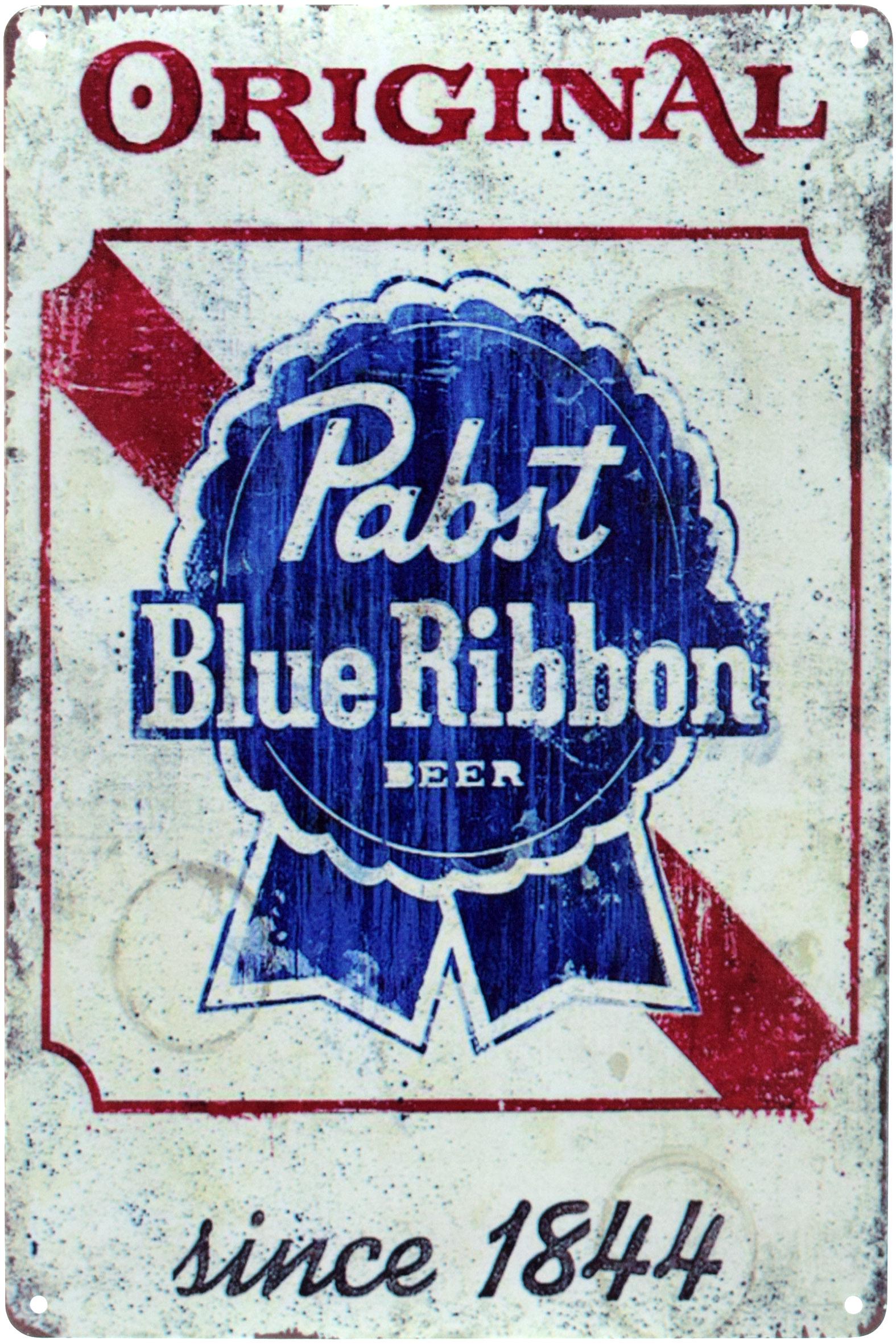 Табличка металлическая Pabst Blue Ribbon Beer 20x30 см
