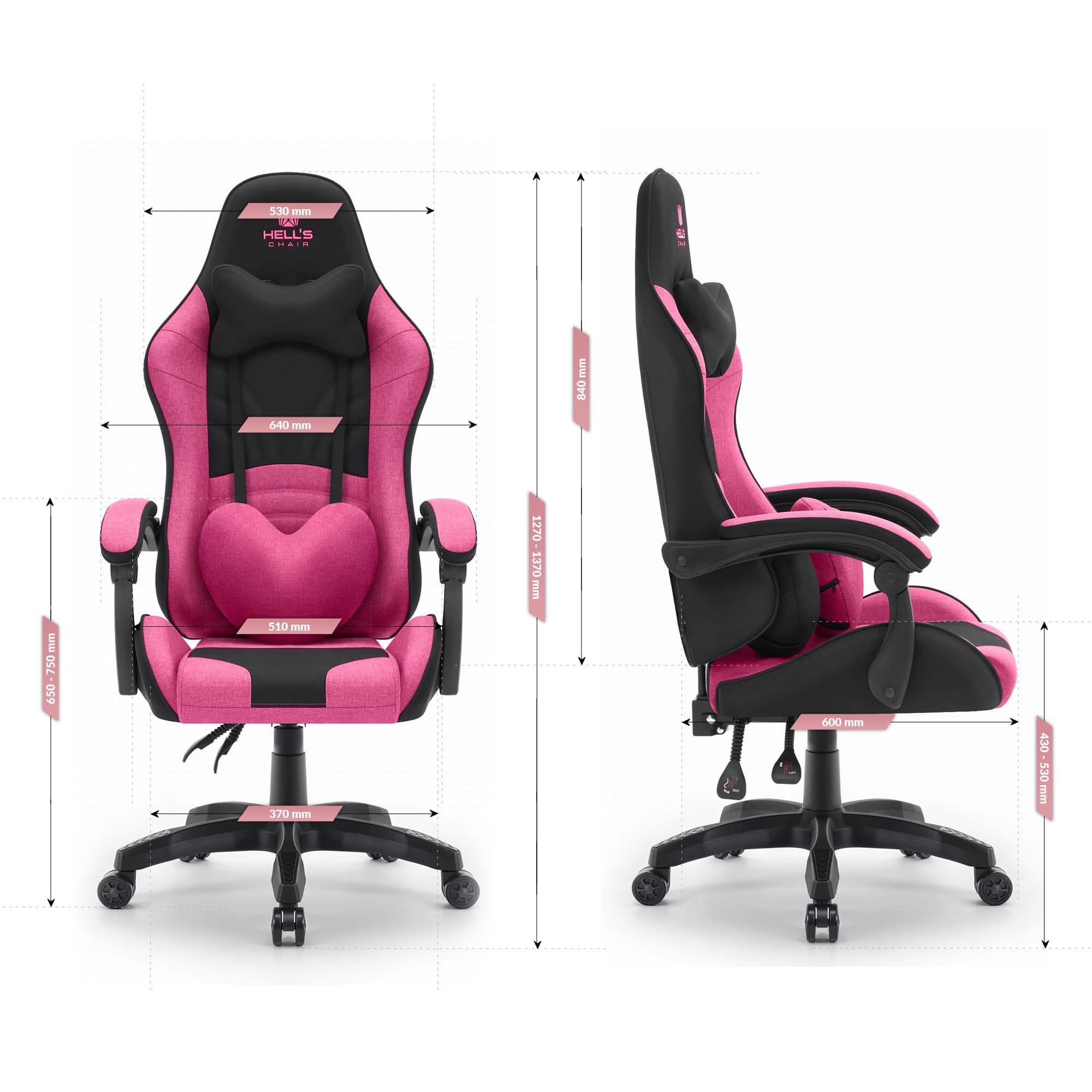 Компьютерное геймерское кресло Hell's Chair Rainbow Plus Black-Pink ткань - фото 10