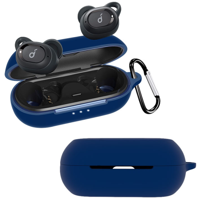 Чохол-накладка DK Silicone Candy Friendly з карабіном для Anker SoundCore Liberty Neo Dark blue - фото 2