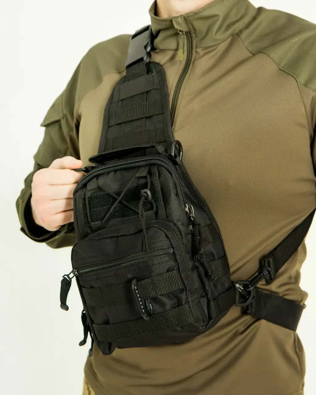 Рюкзак тактический через плечо с системой Molle 6 л Черный (2549774468) - фото 2 Рюкзак тактический через плечо с системой Molle 6 л Черный (2549774468) - фото 2