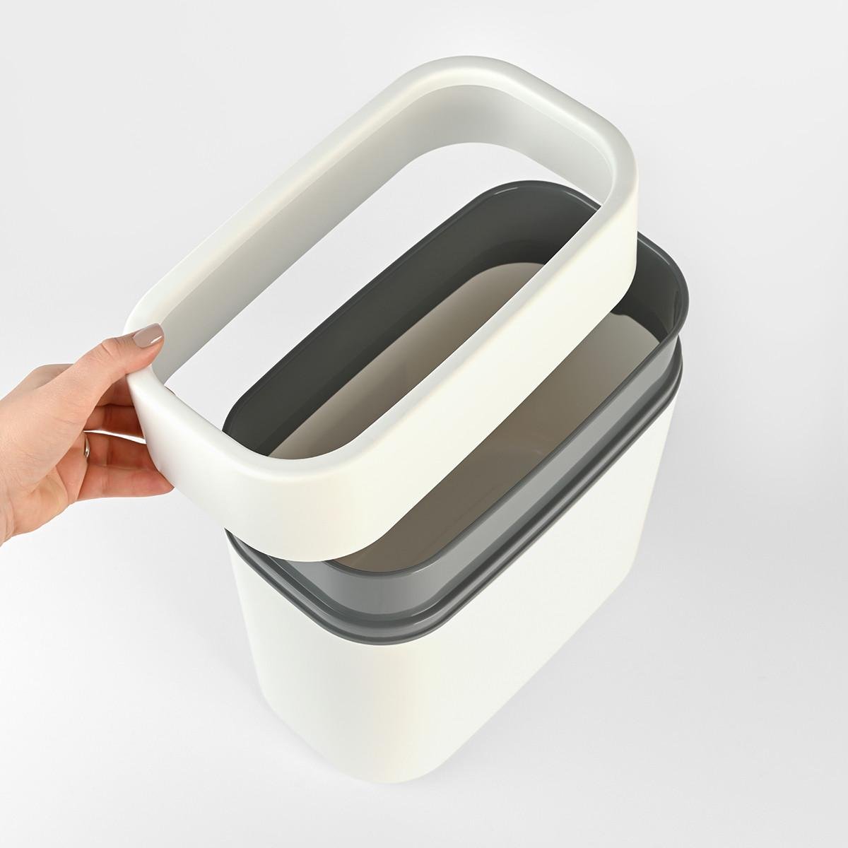 Ведро для мусора MVM MY HOME BIN-24 без крышки 10 л Белый/Серый (BIN-24 10L WHITE/GRAY) - фото 5