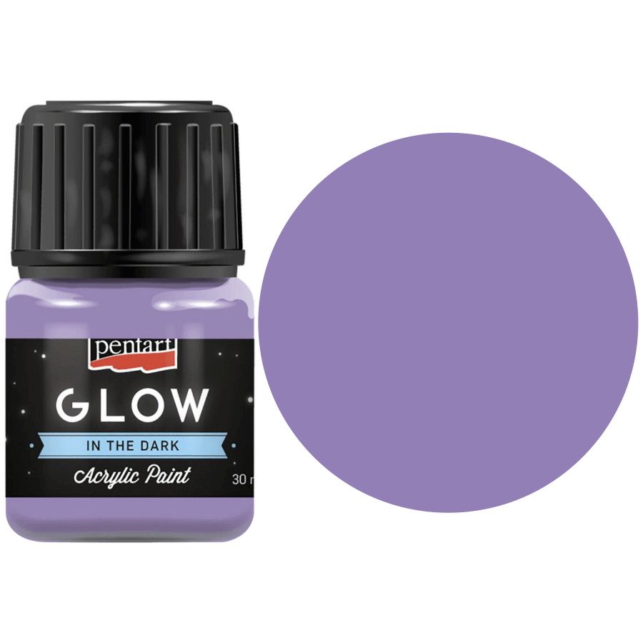 Акриловая краска Pentart 16483 для декора Glow in the dark 6 шт. 30 мл Лиловый (5997412761436)